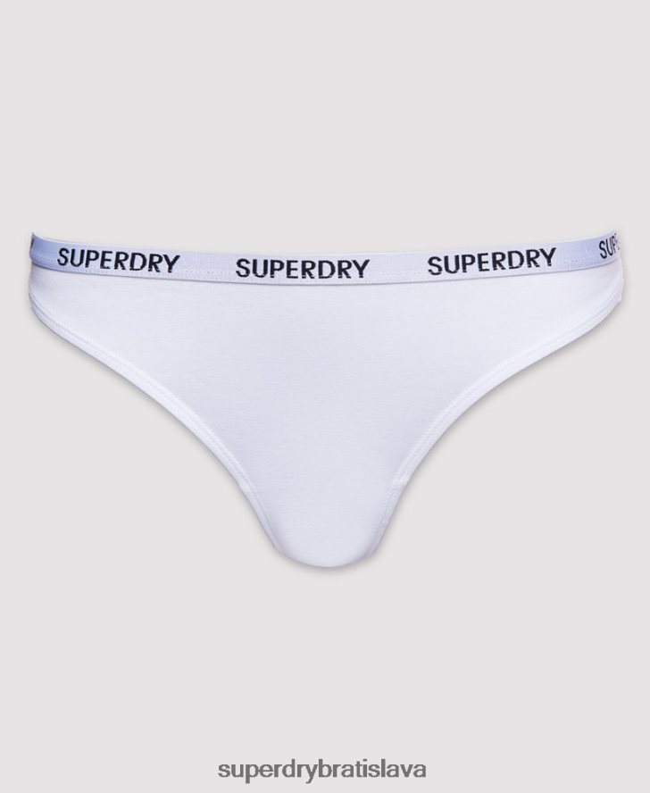 Superdry ženy tangá harper z organickej bavlny 2 ks 6B4ZTR4341 oblečenie čierna