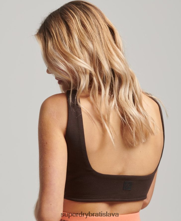 Superdry ženy tech top podprsenka 6B4ZTR2997 oblečenie hnedá