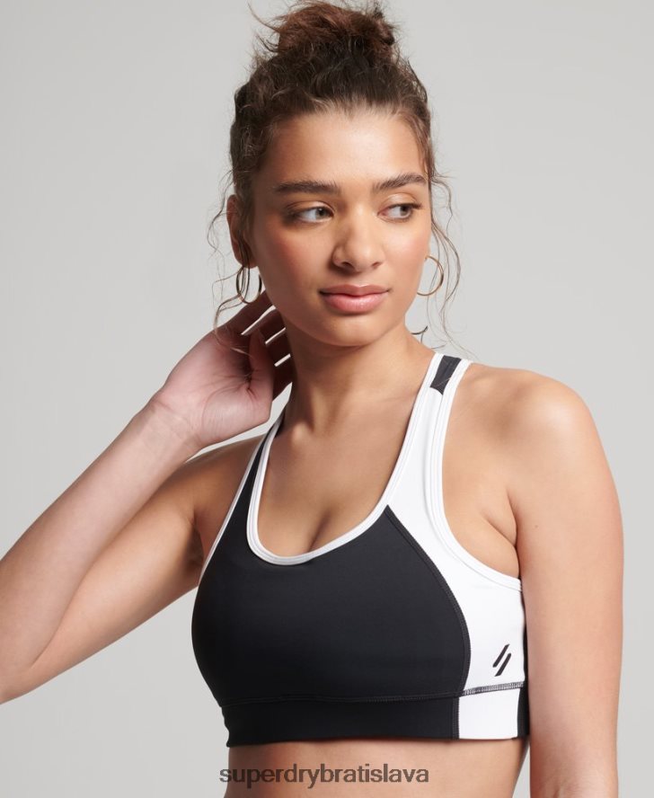 Superdry ženy tréningová asymetrická podprsenka 6B4ZTR6346 oblečenie čierna