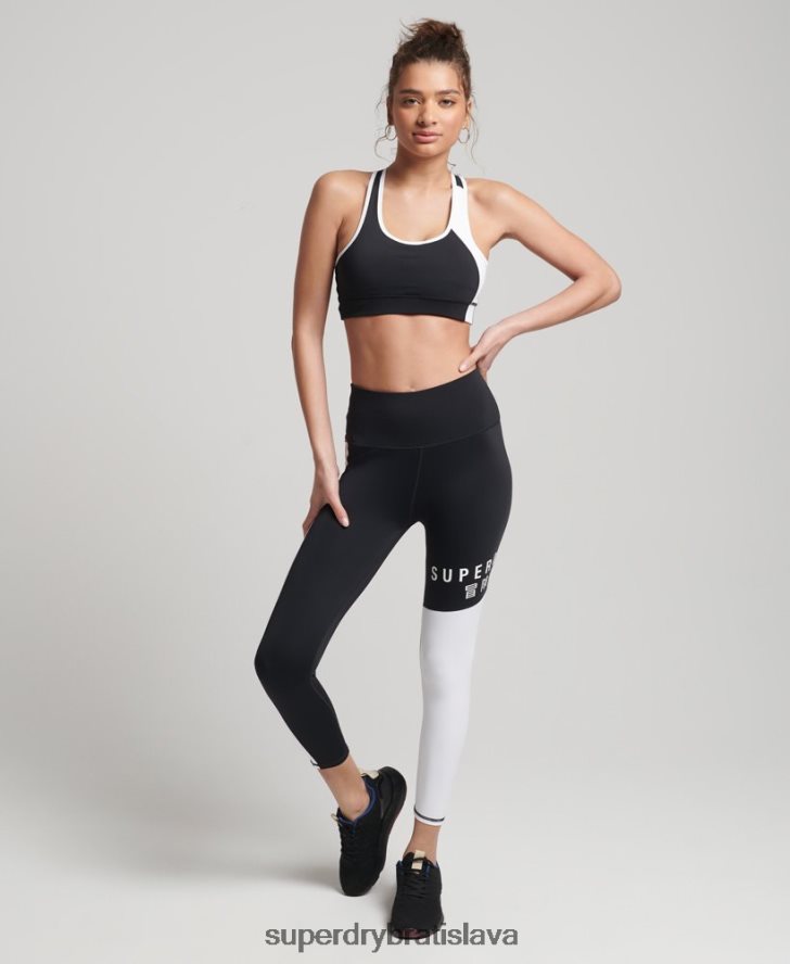 Superdry ženy tréningová asymetrická podprsenka 6B4ZTR6346 oblečenie čierna