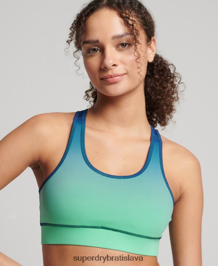 Superdry ženy tréningová nevyhnutná podprsenka 6B4ZTR4188 oblečenie tyrkysová