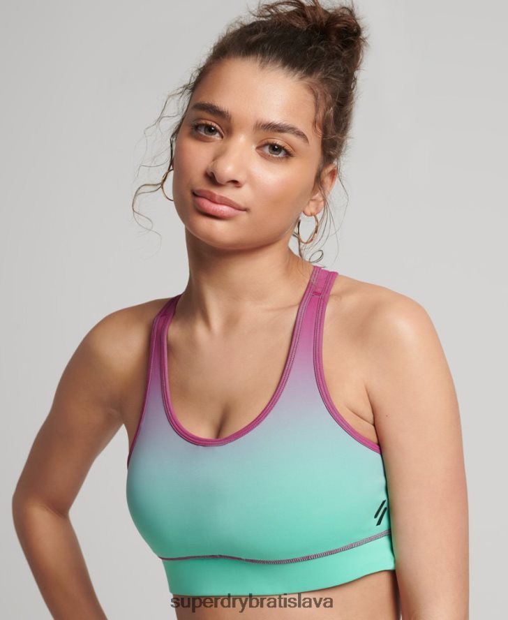Superdry ženy tréningová nevyhnutná podprsenka 6B4ZTR6345 oblečenie tyrkysová