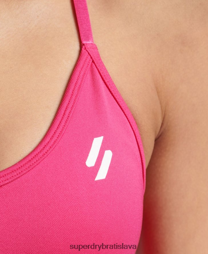 Superdry ženy tréningová obrysová podprsenka 6B4ZTR4196 oblečenie Ružová