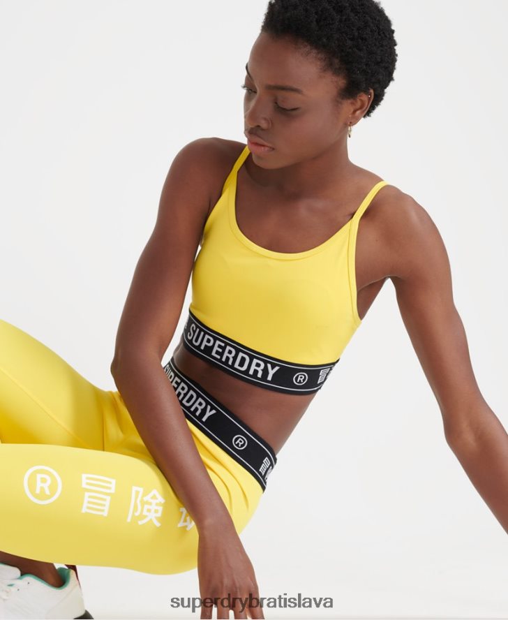 Superdry ženy tréningová podprsenka s logom 6B4ZTR4210 oblečenie žltá