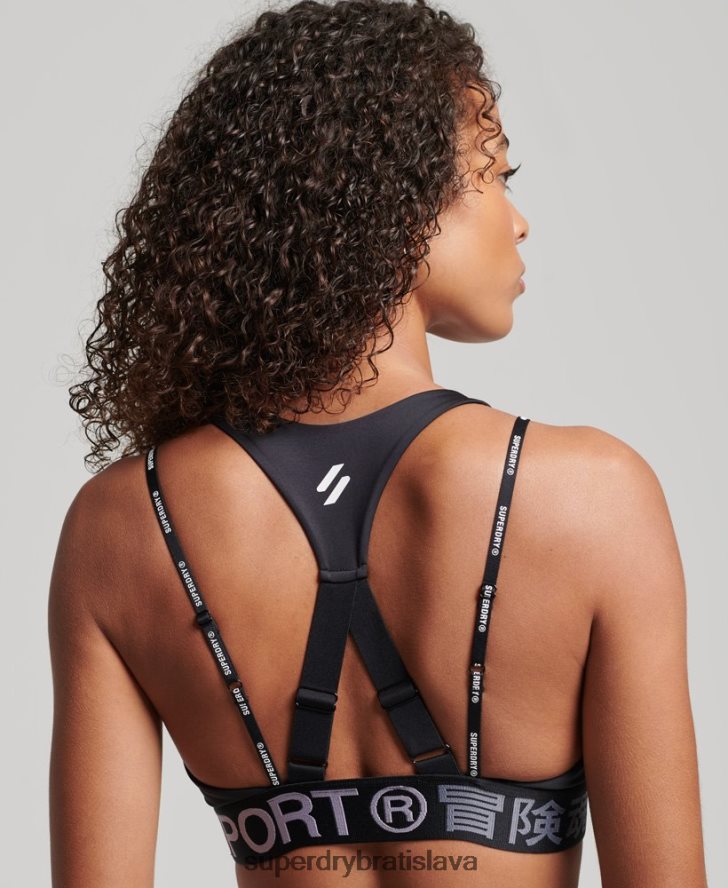 Superdry ženy vlečka značková elastická podprsenka 6B4ZTR4172 oblečenie čierna