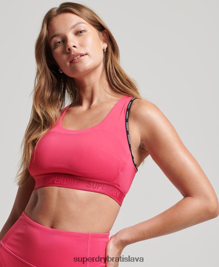 Superdry ženy vlečka značková elastická podprsenka 6B4ZTR4182 oblečenie Ružová