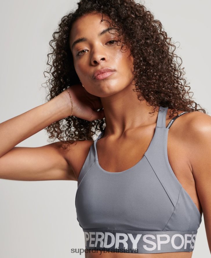 Superdry ženy vlečka značková elastická podprsenka 6B4ZTR4192 oblečenie Fialová