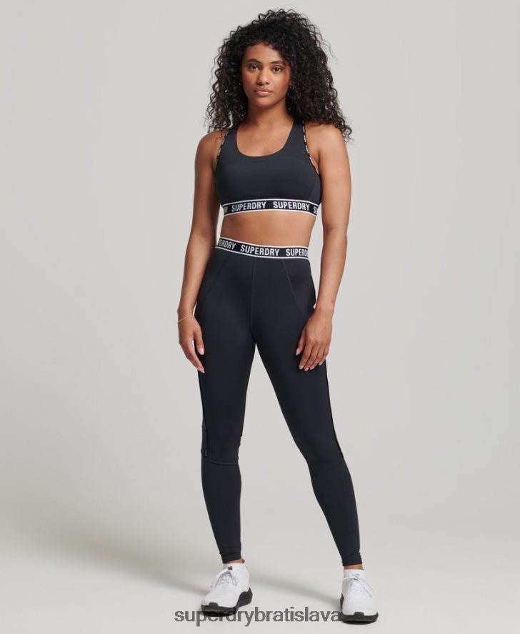 Superdry ženy vlečka značková elastická podprsenka 6B4ZTR6325 oblečenie čierna