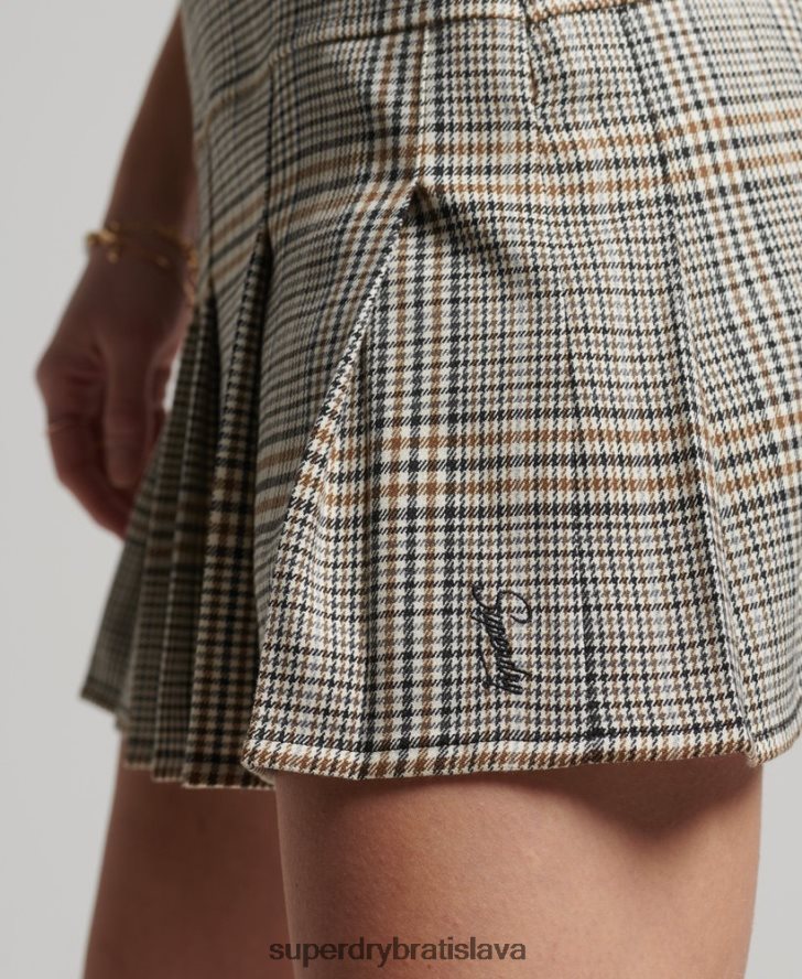Superdry ženy Vintage tvídová minisukňa 6B4ZTR4158 oblečenie béžová