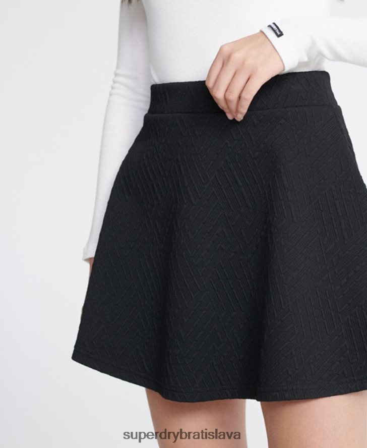 Superdry ženy brooke skater sukňa 6B4ZTR4166 oblečenie čierna