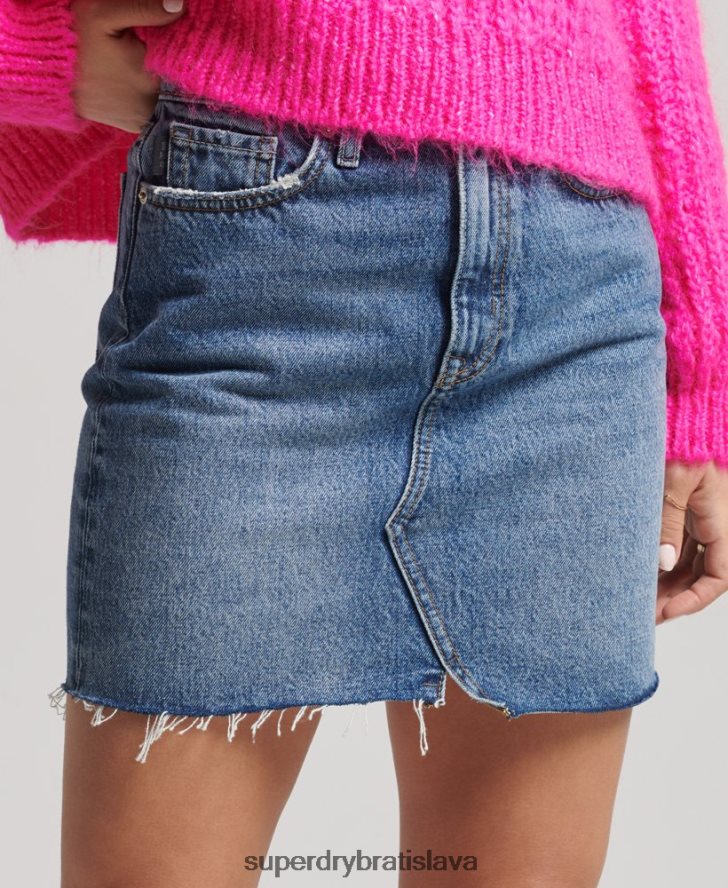 Superdry ženy džínsová minisukňa 6B4ZTR6739 oblečenie Modrá