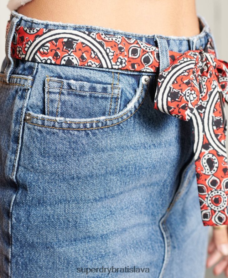 Superdry ženy džínsová minisukňa 6B4ZTR6758 oblečenie Modrá