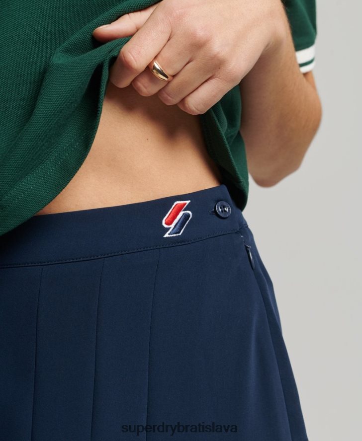 Superdry ženy kód základná tenisová sukňa 6B4ZTR6509 oblečenie námorníctvo