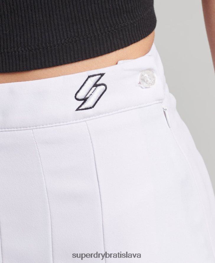 Superdry ženy kód základná tenisová sukňa 6B4ZTR6631 oblečenie biely