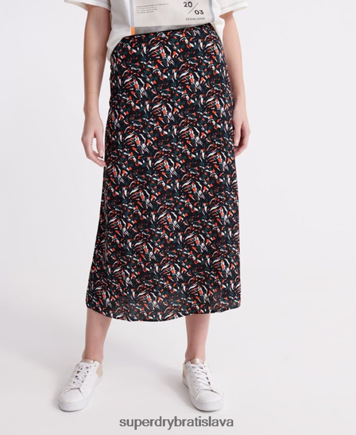 Superdry ženy midi sukňa canyon 6B4ZTR4165 oblečenie Modrá
