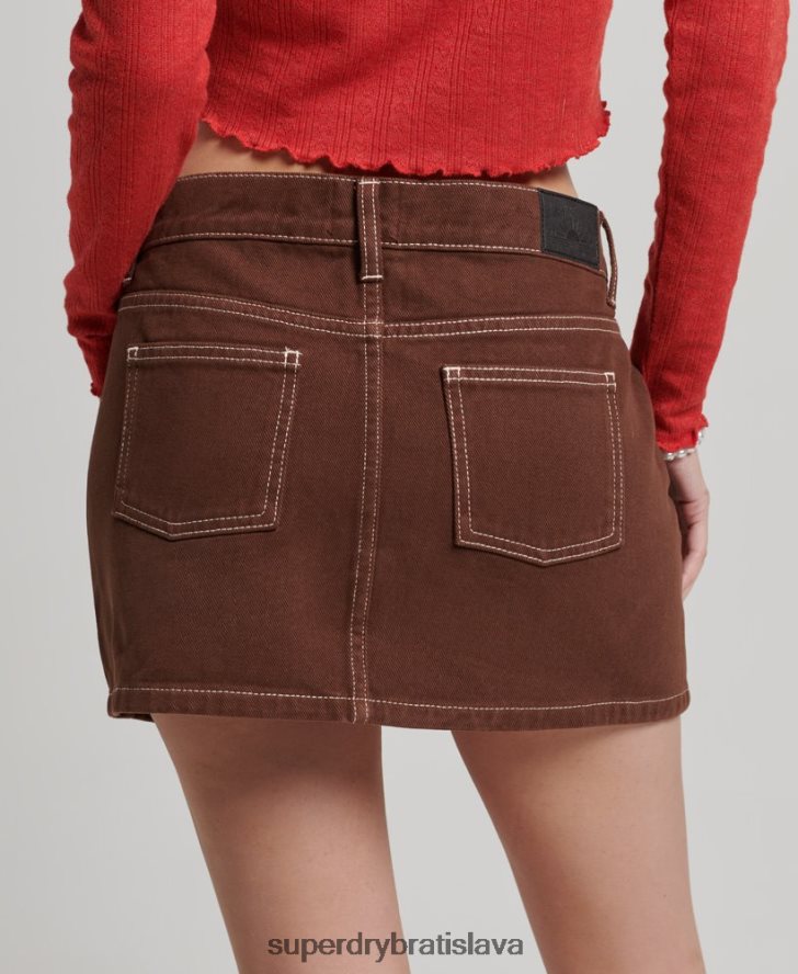 Superdry ženy pracovné oblečenie minisukňa 6B4ZTR4115 oblečenie hnedá