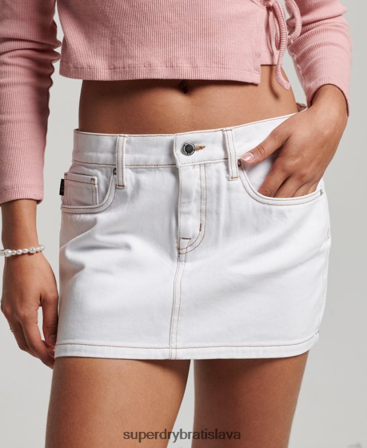Superdry ženy pracovné oblečenie minisukňa 6B4ZTR4125 oblečenie biely