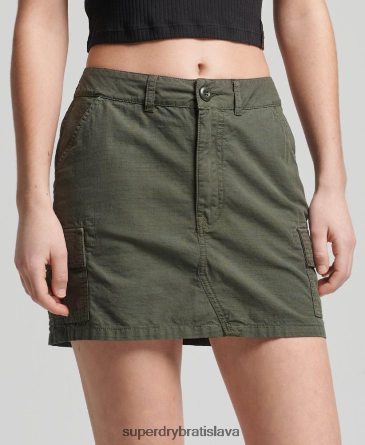 Superdry ženy vintage úžitková minisukňa 6B4ZTR6519 oblečenie kaki