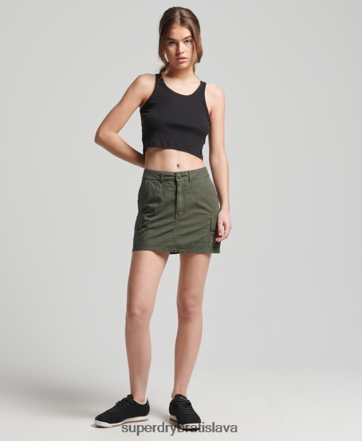 Superdry ženy vintage úžitková minisukňa 6B4ZTR6519 oblečenie kaki