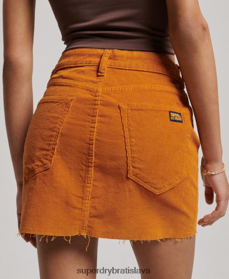 Superdry ženy vintage šnúrová minisukňa 6B4ZTR4149 oblečenie hnedá