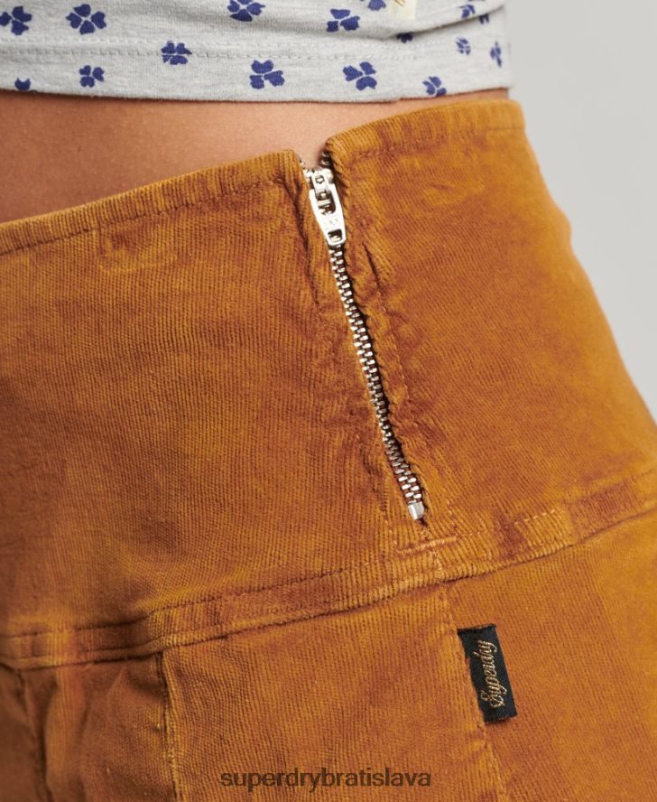 Superdry ženy vintage šnúrová plisovaná minisukňa 6B4ZTR4143 oblečenie hnedá