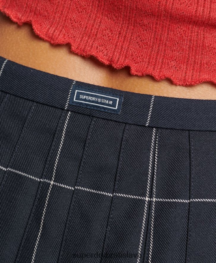 Superdry ženy vintage plisovaná minisukňa 6B4ZTR4159 oblečenie námorníctvo