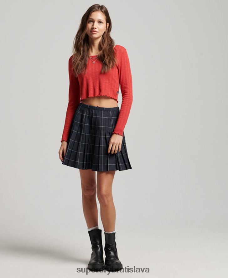 Superdry ženy vintage plisovaná minisukňa 6B4ZTR4159 oblečenie námorníctvo