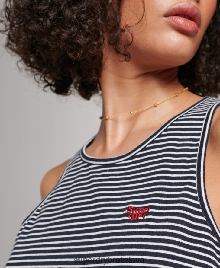 Superdry ženy Vintage pruhovaná vesta z organickej bavlny 6B4ZTR2184 oblečenie námorníctvo