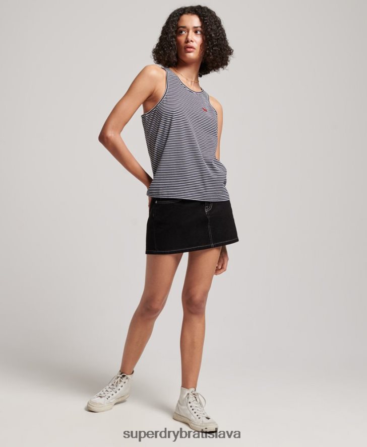 Superdry ženy Vintage pruhovaná vesta z organickej bavlny 6B4ZTR2184 oblečenie námorníctvo