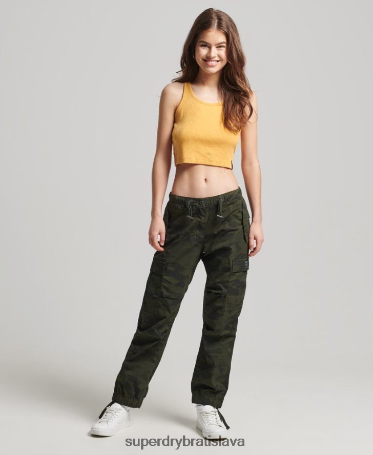 Superdry ženy Vintage rebrovaná crop vesta z organickej bavlny 6B4ZTR6701 oblečenie žltá