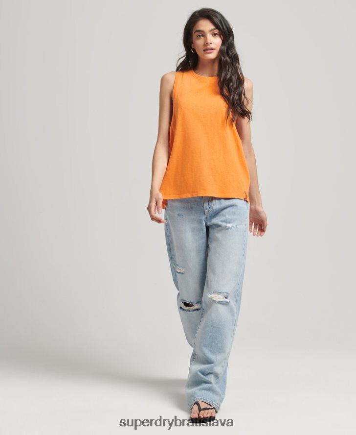 Superdry ženy Vintage surfová rancherová vesta z organickej bavlny 6B4ZTR6573 oblečenie oranžová