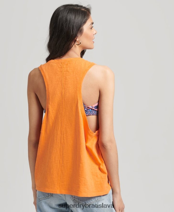Superdry ženy Vintage surfová rancherová vesta z organickej bavlny 6B4ZTR6573 oblečenie oranžová