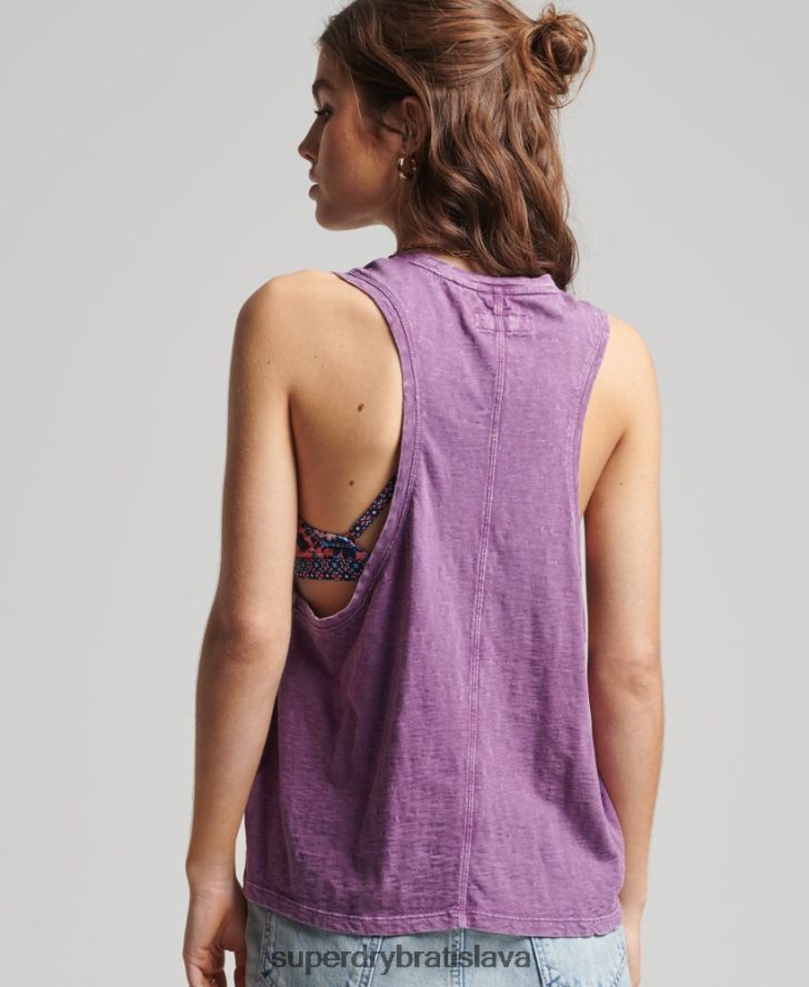 Superdry ženy Vintage surfová rancherová vesta z organickej bavlny 6B4ZTR6693 oblečenie Fialová