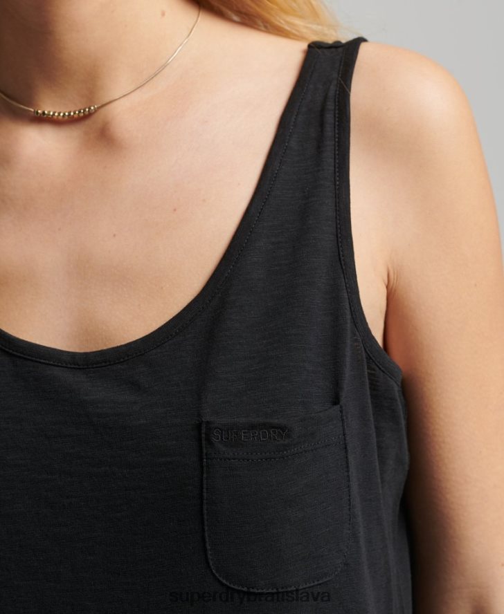 Superdry ženy Vreckové tielko studios z organickej bavlny 6B4ZTR6771 oblečenie čierna