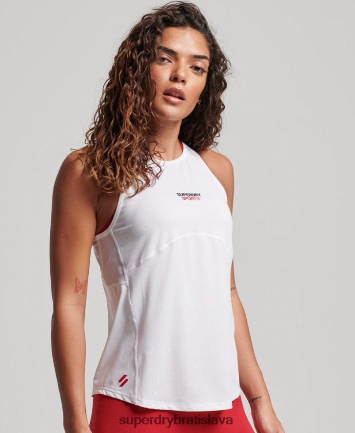 Superdry ženy aktívna vesta 6B4ZTR2916 oblečenie biely