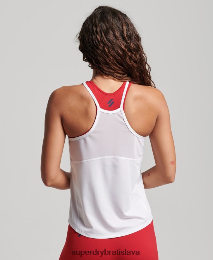 Superdry ženy aktívna vesta 6B4ZTR2916 oblečenie biely
