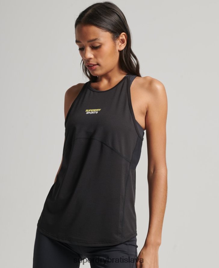 Superdry ženy aktívna vesta 6B4ZTR2977 oblečenie čierna