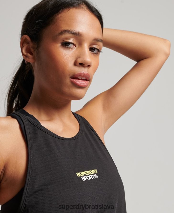 Superdry ženy aktívna vesta 6B4ZTR2977 oblečenie čierna
