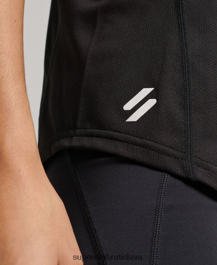 Superdry ženy aktívna vesta 6B4ZTR2977 oblečenie čierna