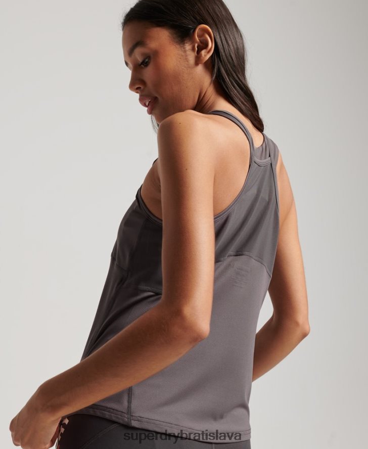 Superdry ženy aktívna vesta 6B4ZTR2978 oblečenie sivá