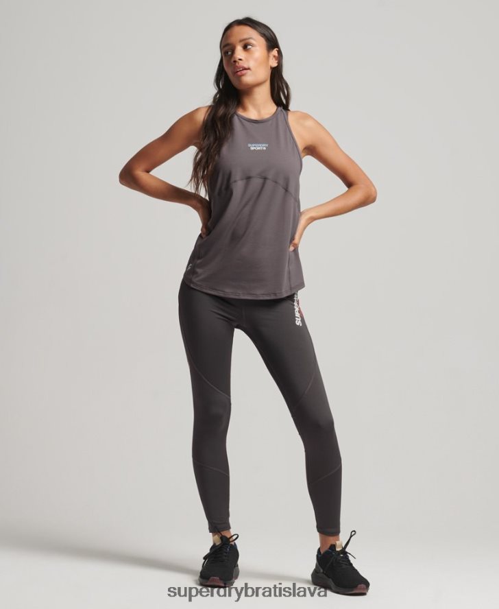 Superdry ženy aktívna vesta 6B4ZTR2978 oblečenie sivá