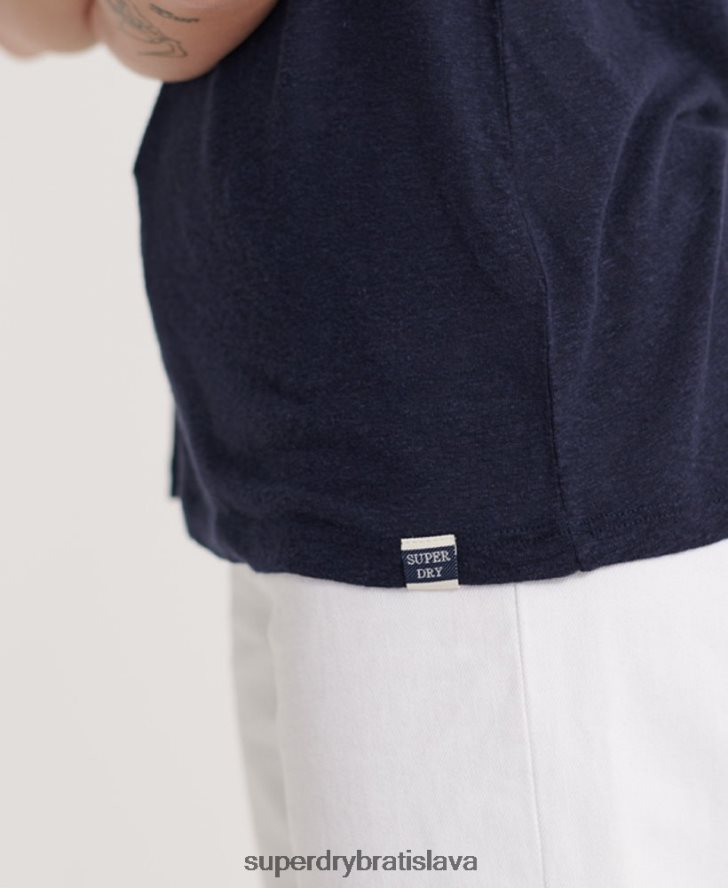 Superdry ženy chevron čipkovaný tielko 6B4ZTR3086 oblečenie námorníctvo