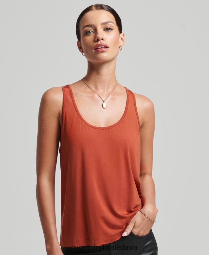 Superdry ženy cupro tielko 6B4ZTR6705 oblečenie červená