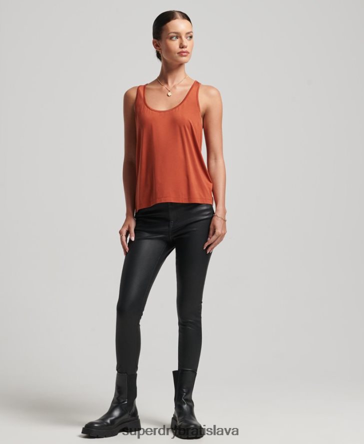 Superdry ženy cupro tielko 6B4ZTR6705 oblečenie červená