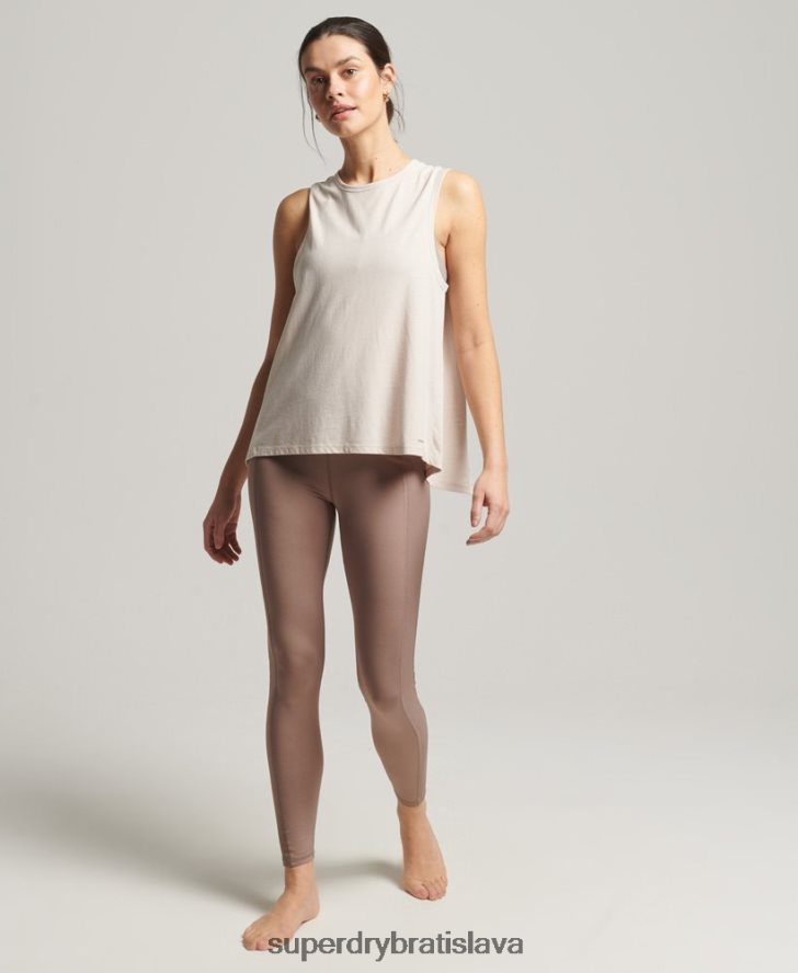 Superdry ženy flex loose open back tank 6B4ZTR6313 oblečenie krém