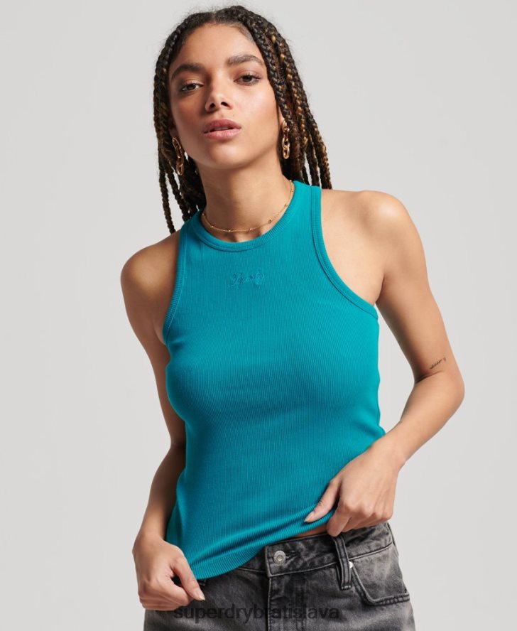 Superdry ženy nevyhnutné tielko 6B4ZTR2979 oblečenie tyrkysová