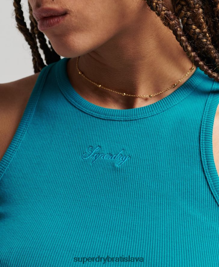 Superdry ženy nevyhnutné tielko 6B4ZTR2979 oblečenie tyrkysová