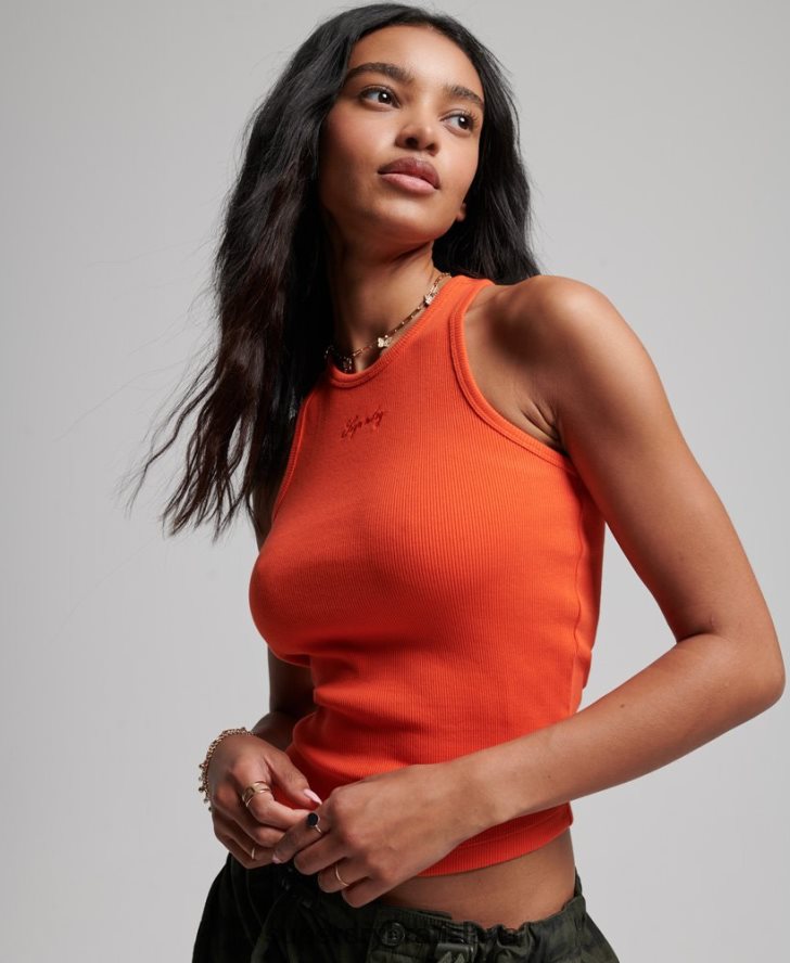 Superdry ženy nevyhnutné tielko 6B4ZTR2980 oblečenie oranžová
