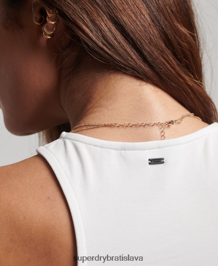 Superdry ženy pretekárske tielko s dresom studios 6B4ZTR2902 oblečenie biely
