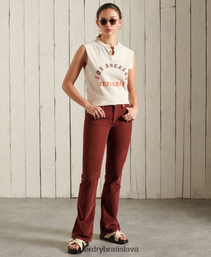Superdry ženy tielko bohémskej kapely 6B4ZTR3079 oblečenie krém